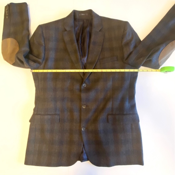 Wool Plaid Professor Blazer 46L Elbow Patch Heritage Preppy Academia Jacket - Picture 9 of 11